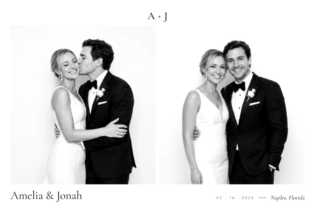 Custom 6 by 4 landscape print template for a wedding